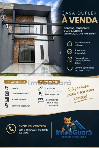 Casa Duplex com 3 Quartos, Sendo 1 Suíte com Varanda!