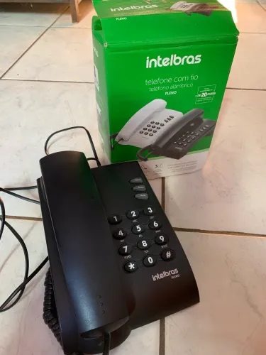Telefone com fio Intelbras Pleno - Novo na caixa - Preto