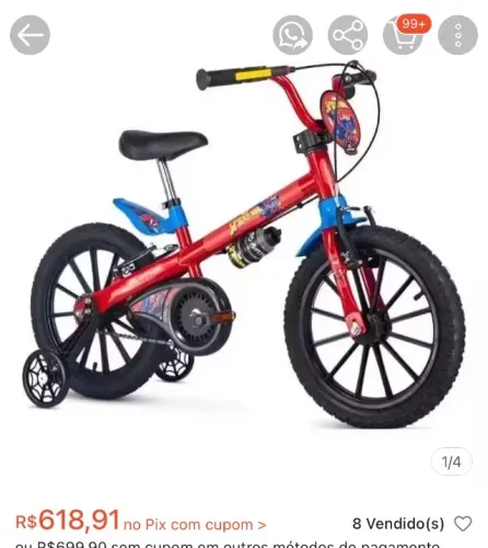 Bicicleta spider aro 16 nator