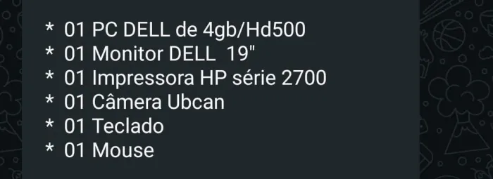 Vendo um computador completo com impressora, câmera.