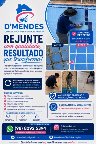 Aplicação e Renovação de Rejunte | Limpeza Pós-Obra