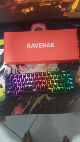Teclado Gamer Magnético Raven68 Mecânico 8000 Hz Rapid Trigger Snap Tap 60% 0,01 m