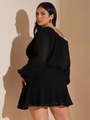 Vestido Plus Size Preto SHEIN BAE CURVE