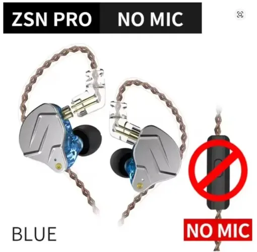 Fone de Ouvido KZ ZSN Pro SEM Microfone - Azul LACRADO