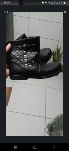 Bota couro infantil menina