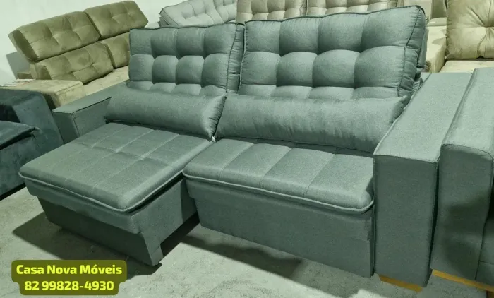 Sofá Retrátil e Reclinável no Linho 230cm