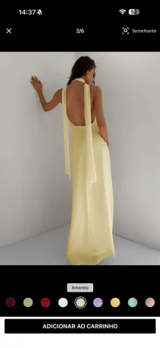 Vestido amarelo manteiga