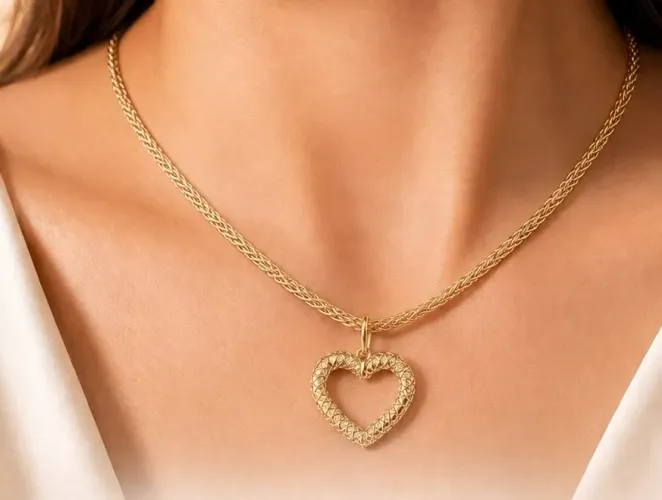 Gargantilha Palmeira Heart em Ouro 18k 750