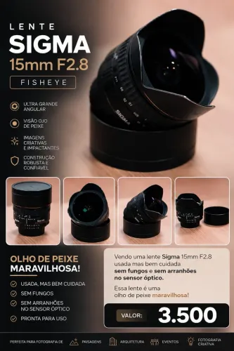 Lente SIGMA 15mm F2.8 fisheye