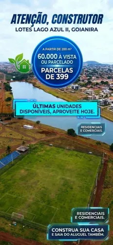 Lotes em Goianira. Parcelas de 399,00 