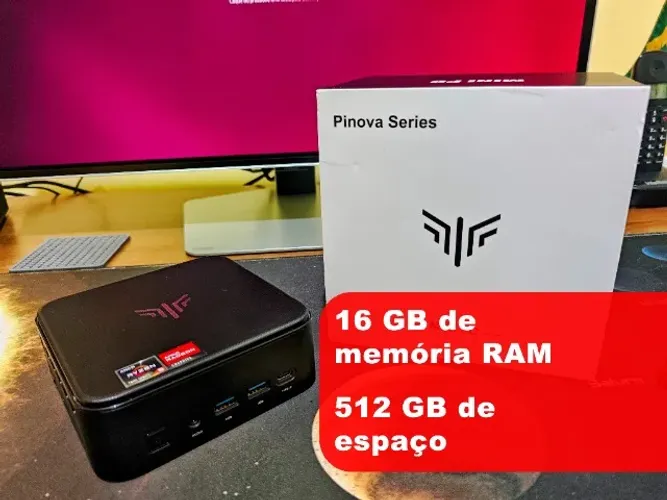 Mini PC Kamrui - AMD Ryzen 5 7430U - 16 GB de RAM - 512 GB de espaço - WiFi 6