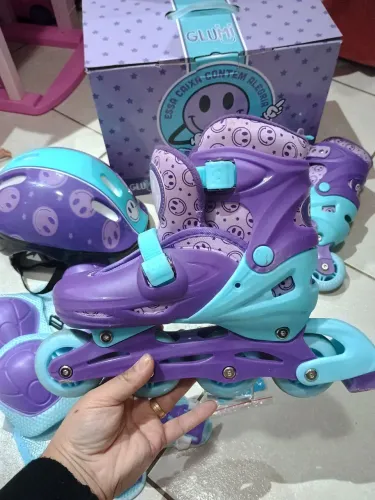 Patins infantil 2 em 1 com kit proteção