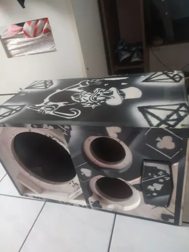 Caixa automotivo 3 vias corneta 1425 super Twister e falante 12