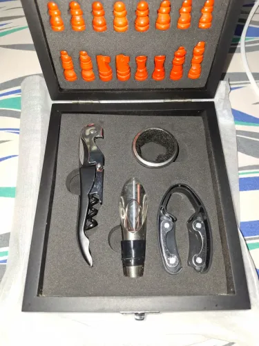 Jogo Xadrez Kit de Vinho