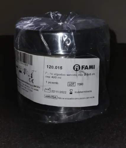 Porta-algodão servido inox FAMI - capacidade 400 ml