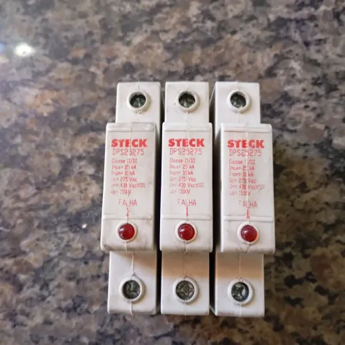 DPS Steck 25kA 275V - Dispositivo de Proteção contra Surtos (Kit com 3 unidades)