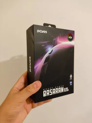 Mouse Gamer PCYES Basaran RGB 12.400 DPI - Novo Lacrado