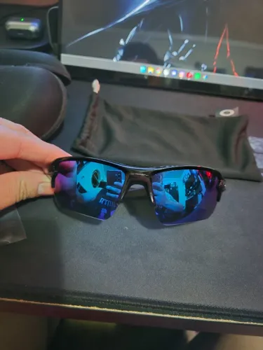 Óculos de Sol Oakley Flak 2.0 XL Preto (Lentes Prizm Sapphire Polarized) - Original