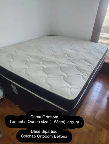Cama Ortobom Queen size box bipartido 