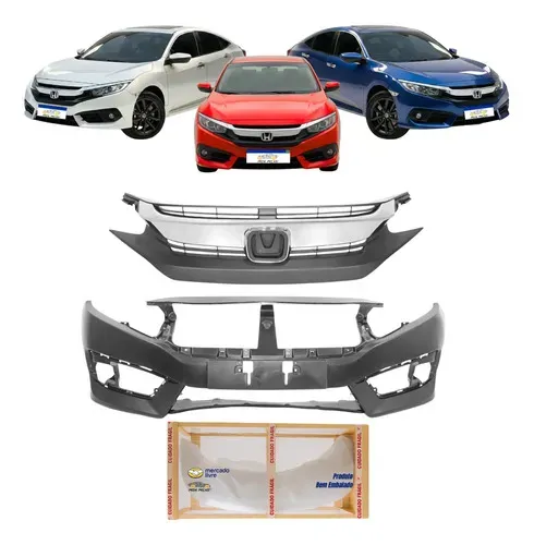 Kit Parachoque Grade Honda Civic G10 2017 2018 2019 Preto
