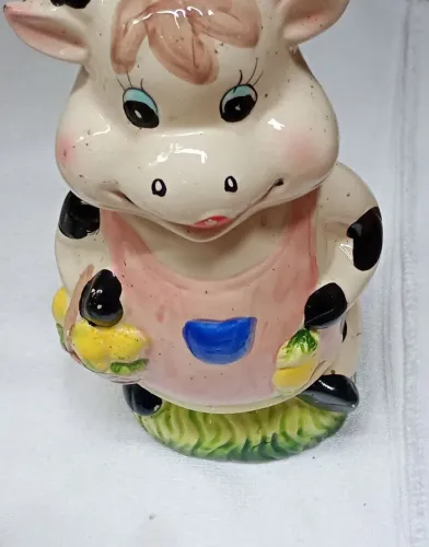 Vaquinha Decorativa em Cerâmica Vintage - Estilo Retrô
