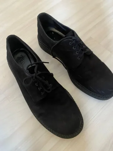 sapato couro preto zara