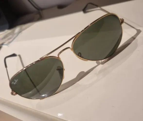 Ray-Ban Aviador RB3025 Original Dourado Lente Verde G-15 58mm - Com Case