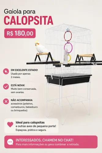GAIOLA PARA CALOPSITA 