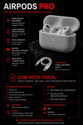 AirPods Pro Original C/ Nota Fiscal