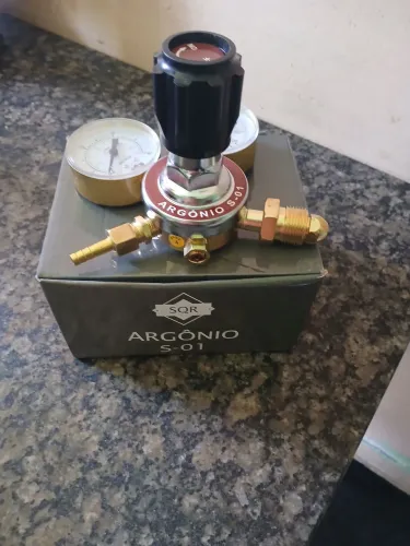 Regulador de Pressão Argônio SQR S-01 Para Cilindro de Soldagem MIG TIG