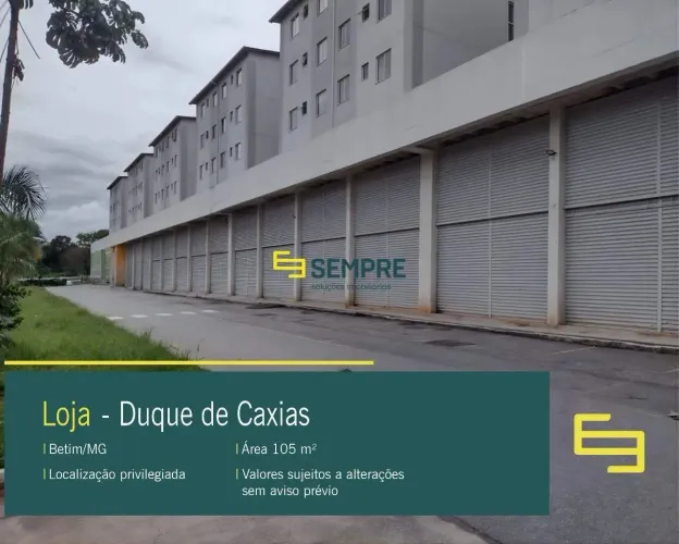 Loja para alugar no bairro Duque de Caxias em Betim/MG.