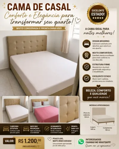 Cama Queem Completa !!POREM VENDEMOS POR PEÇAS!!