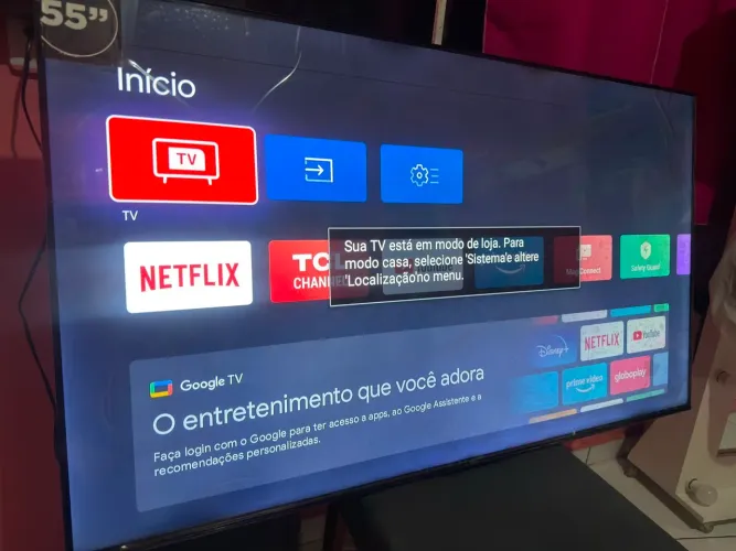 smart TV pcl 55 polegadas 4K Google completa