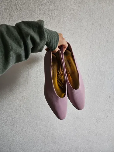 Sapato de salto rosa