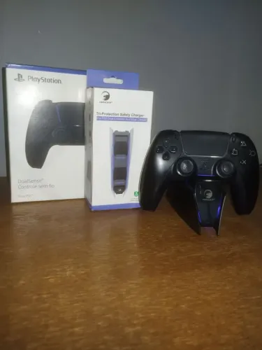 Controle Ps5 Com suporte carregador
