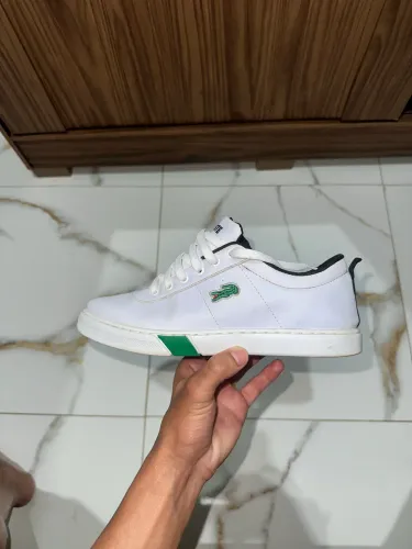 Tênis Lacoste Masculino Branco com Detalhes Verdes