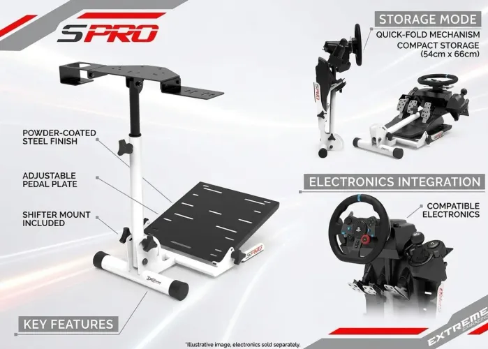 Kit Cockpit Compacto: Suporte Extreme Racing SPRO (Robusto & Dobrável)