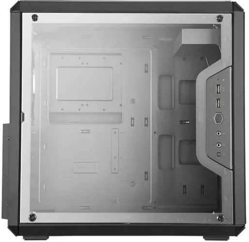 Gabinete Gamer Cooler Master Masterbox Q500L Preto, acompanha uma fan traseira. 