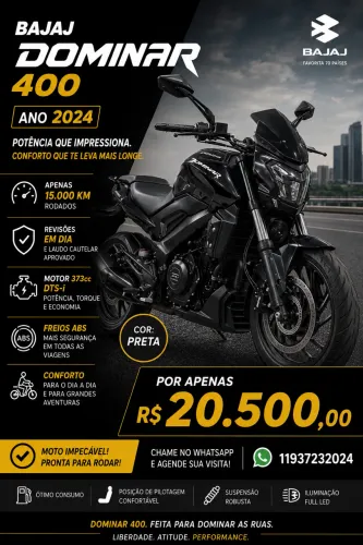 BAJAJ DOMINAR 400 2024 - OPORTUNIDADE! ? Bajaj Dominar 400 