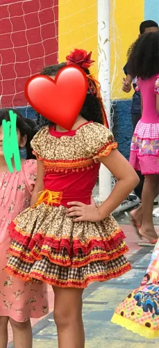 vestido festa junina / quadrilha / tamanho 7 anos