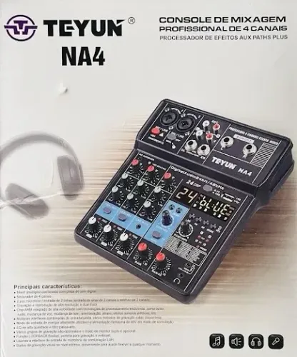 Mesa de mixagem profissional 4 canais