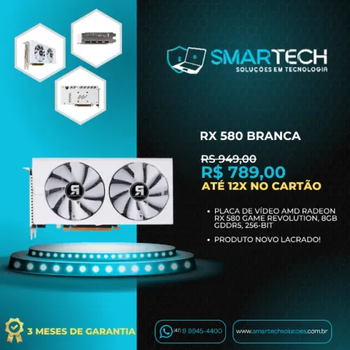 Placa de Vídeo AMD Radeon RX 580 8GB (Edição Branca/White)