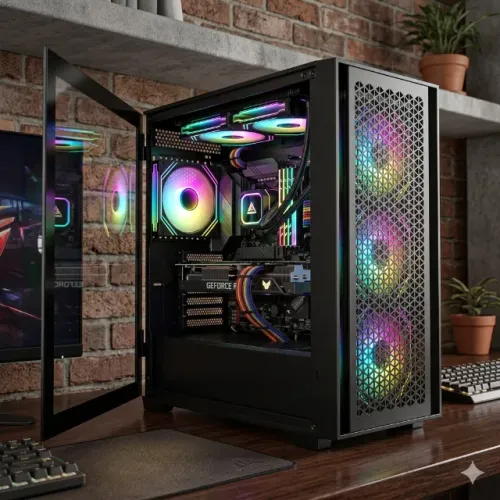 Computador AMD Ryzen 5 4500 + Placa de Vídeo RX 580