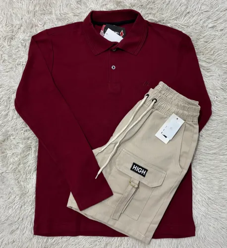 Kit Camisa Longa e Bermuda Cargo