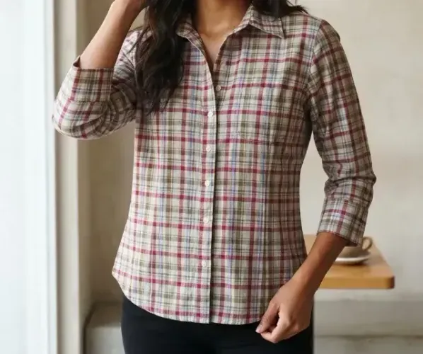 Camisa fem Xadrez Tam M