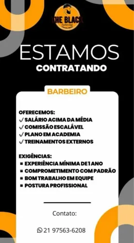 Vaga Barbeiro(a) / Olegário Maciel / Barra da Tijuca