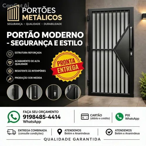 Portão de ferro moderno