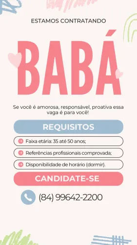 Vaga para babá