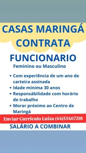 CONTRATO FUNCIONÁRIOS COM EXPERIÊNCIA