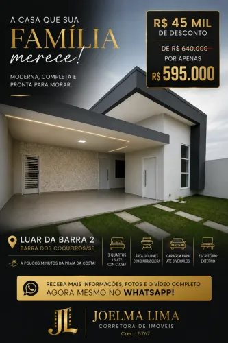 Casa 3/4 à venda no Luar da Barra 2